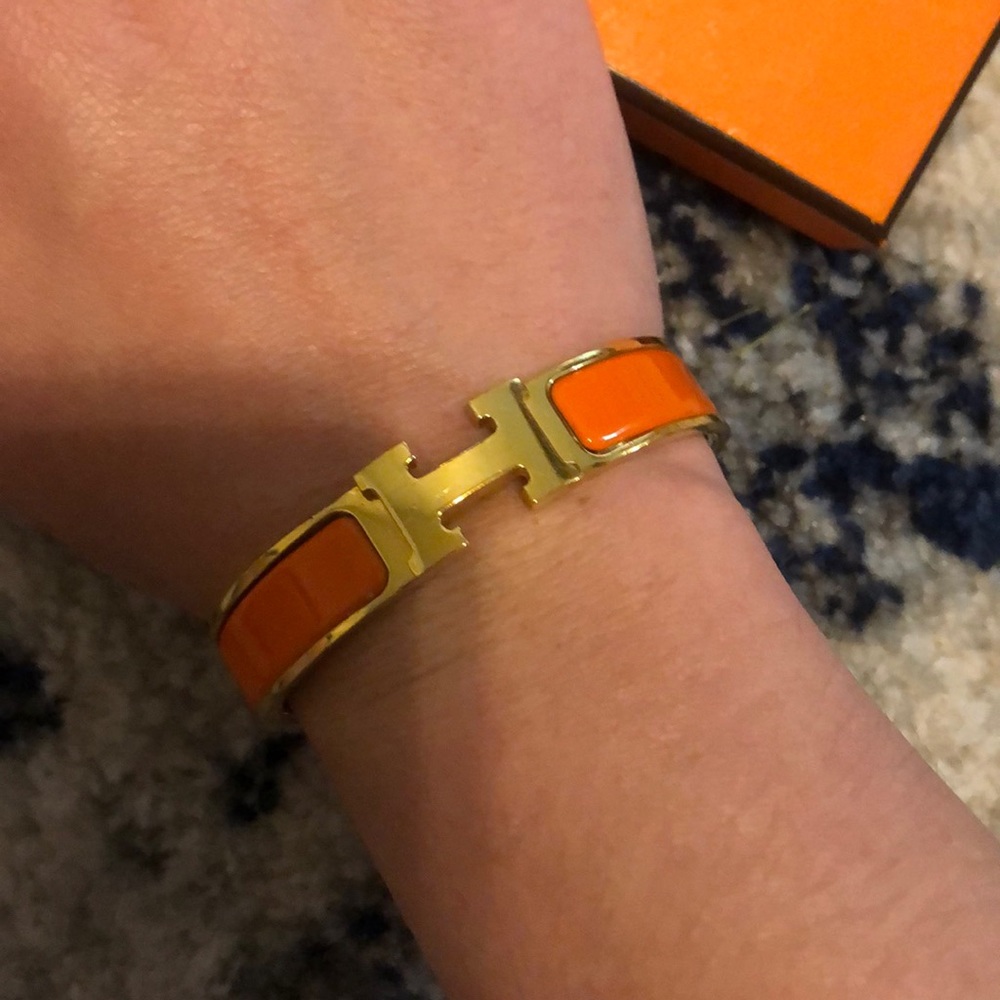 Hermès orange h bracelet